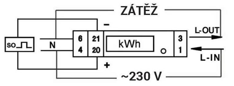 Elektroměr na DIN lištu DDS-1 jednofázový 45A