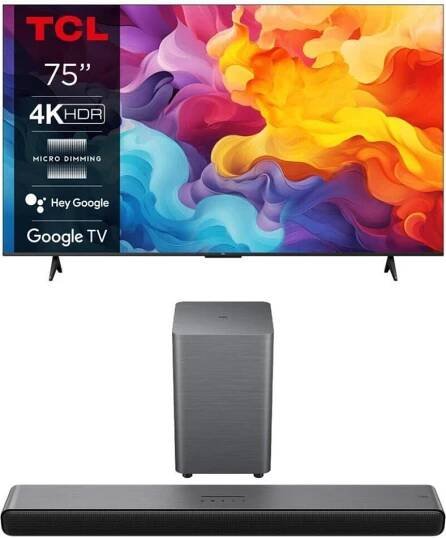 SET UHD LED TV TCL 75V6B + Soundbar TCL S55HE