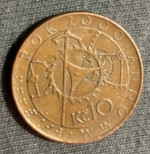 10Kč - rok 2000 - orloj - Numismatika