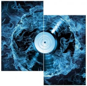 ZUTY Obrazy na stěnu - Vinylová deska v modré barvě, 60x60 cm