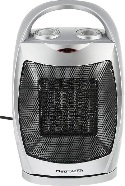 MediaTeck Ceramic Desk Heater, 1500 Watt, Silver, MT-TCH003