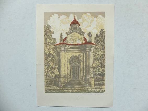 ZÍCHA JOSEF ROUDNICE NAD LABEM KAPLE DŘEVORYT - Výtvarné umění