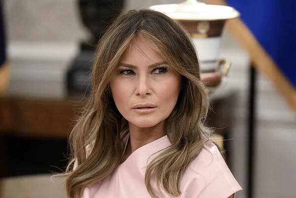 Image may contain Melania Trump Human Person Clothing Apparel and Face