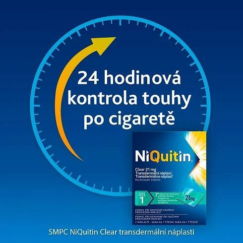 NiQuitin Clear - Fáze 1 Nikotinové náplasti 7 x 21 mg