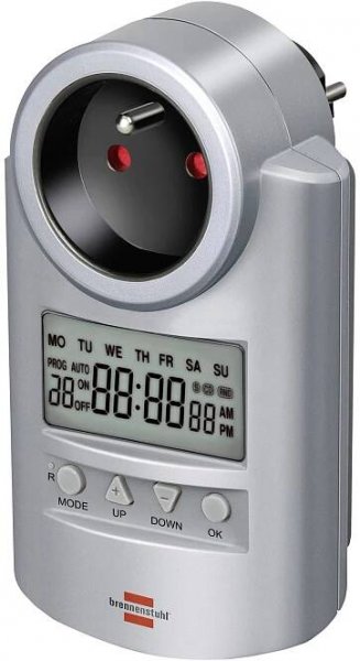 Brennenstuhl 1507501 spínací hodiny / časovač do zásuvky, digitální, týdenní program, 3680 W, IP20, CZ zásuvka