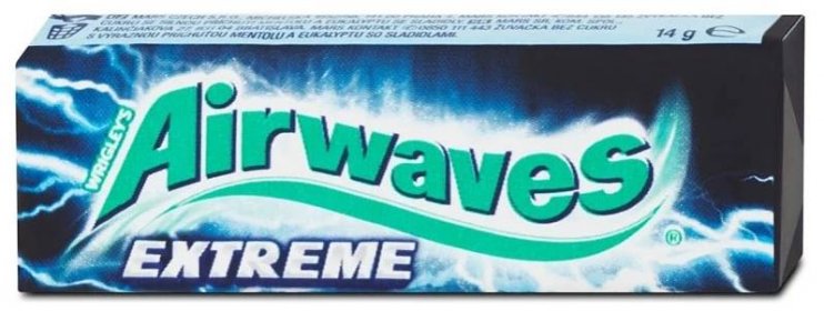 Wrigley's Airwaves Extreme žvýkačky bez cukru se silnou příchutí mentolu a eukalyptu
