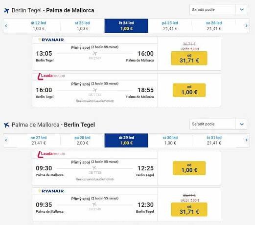 Španělsko: MALLORCA - Honzovy letenky