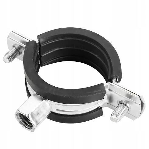 Objímka kovová s gumou pro trubky 108-116 mm 4" s dlouhou maticí pro M8 nebo M10