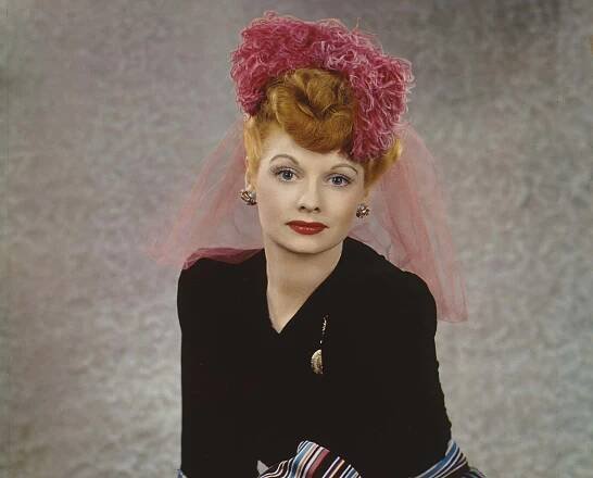 Lucille Ball wearing a black top