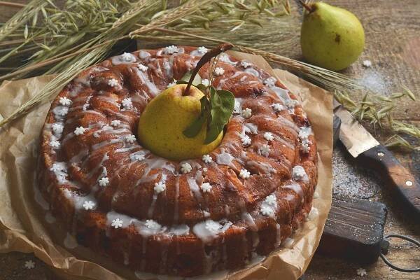 Hruškový a jablečný koláč – podzimní dezert k čaji. Podrobný recept s fotografiemi – Botanichka