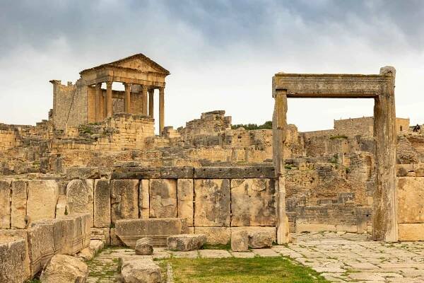 Territory Of Antic City Of Dougga In Area Of Modern Tunisia