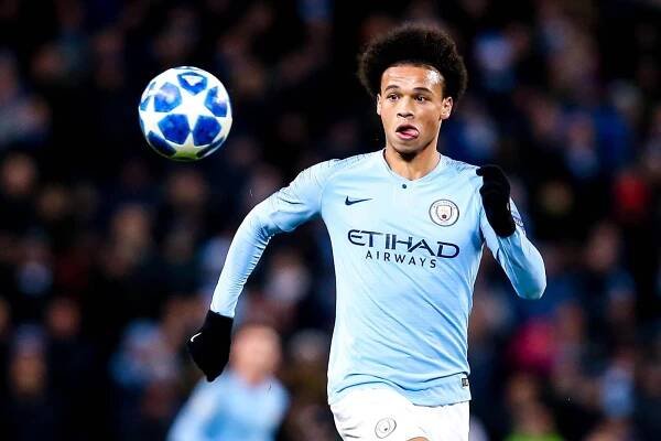 Mandatory Credit: Photo by Robbie Stephenson/JMP/Shutterstock (10031667do) Leroy Sane of Manchester City Manchester City