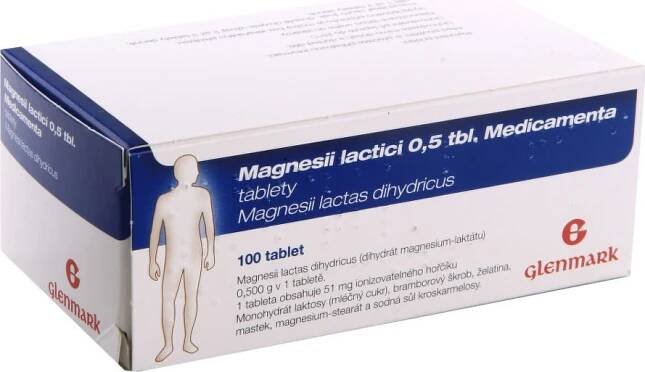 Magnesii Lactici 0,5 Medicamenta 100 tbl. od 152 Kč