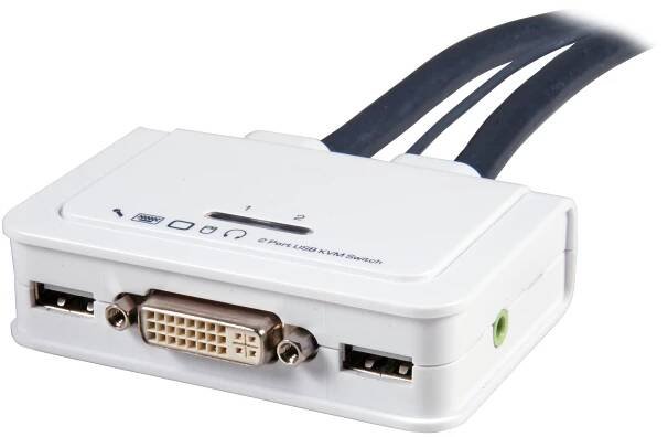 2-Port KVM DVI-USB-Audio mit Kabelsätzen 2x 0,9m