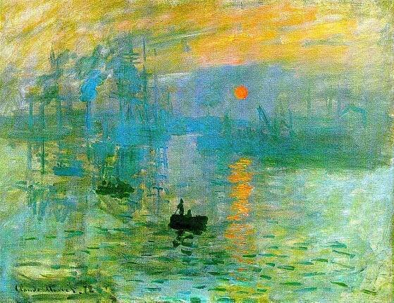 Claude Monet the most popular painting, sunrise with its reflection on water