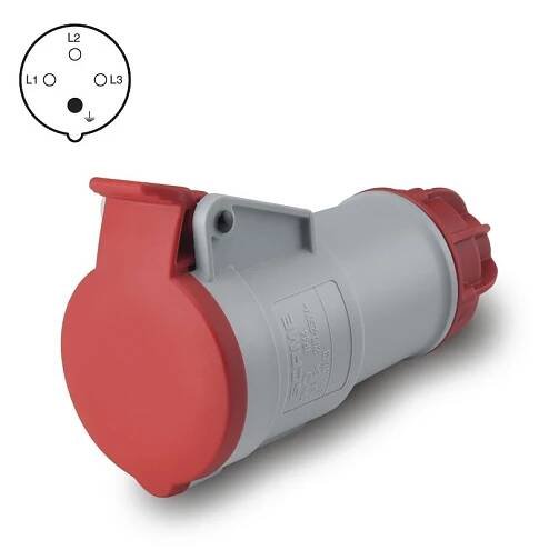 Spojka CEE 16A/400V/4p/6h IP44 314.1646