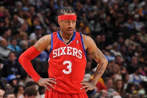 DENVER - JANUARY 3: Allen Iverson #3 of the Philadelphia 76ers stands on the court during the game against the Denver Nuggets on January 3, 2010 at the Pepsi Center in Denver, Colorado. The 76ers won 108-105. NOTE TO USER: User expressly acknowledges and agrees that, by downloading and/or using this Photograph, user is consenting to the terms and conditions of the Getty Images License Agreement. Mandatory Copyright Notice: Copyright 2010 NBAE (Photo by Garrett Ellwood/NBAE via Getty Images)