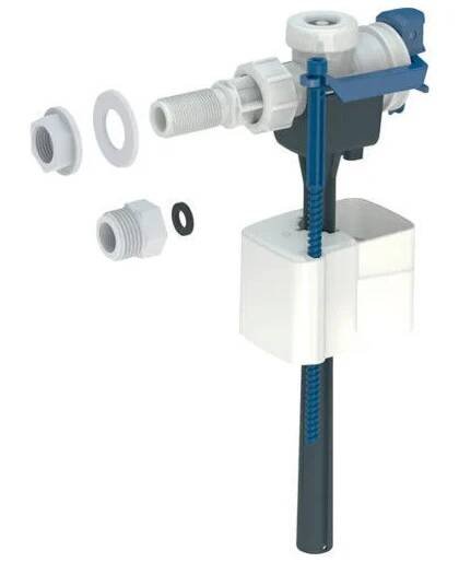 Geberit napouštěcí ventil, typ 333, boční přívod vody, 3/8 a 1/2", spojka z plastu