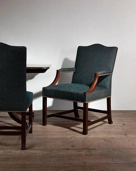 A handmade HOWE London Gainsborough Carver Armchair traditionally made in England.