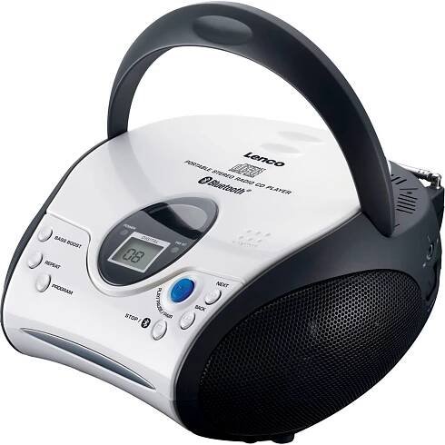 Lenco SCD-24BT bílá / Rádio / FM / CD / 4W / 3.5mm