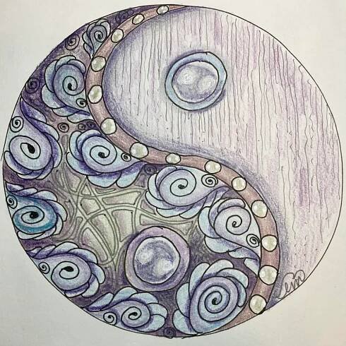 yin yang purple pink