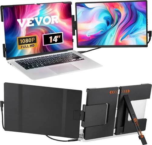 VEVOR 14palcový prodlužovač obrazovky notebooku, přenosný monitor Full HD 1080P pro