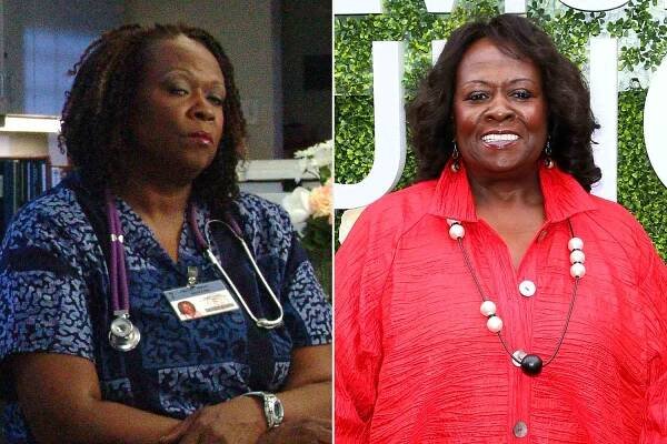 Aloma Wright as Laverne Roberts on 'Scrubs'; Aloma Wright attends CBS' Summer TCA Tour in L.A. on Aug. 1, 2017