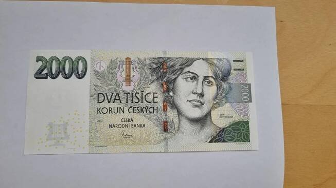 Bankovka 2000 Kč r. 2007, UNC, nová vzácná série Z
