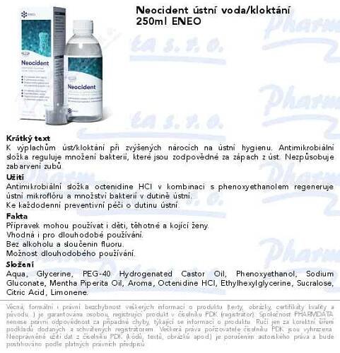 Phyteneo Neocident ústní voda/kloktání 250ml | Ústní hygiena | Best-Lékárna.cz