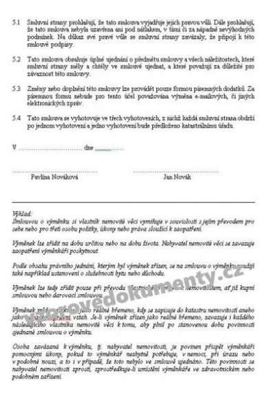 Smlouva darovací a smlouva o výměnku dle § 2055 a § 2707 NOZ - vzor s výkladem | Vzory smluv, vzory plných mocí a další