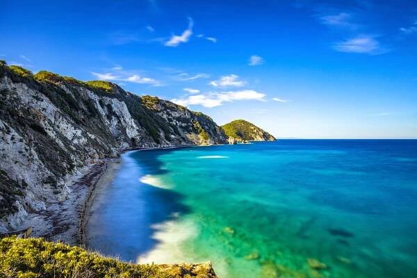 ostrov elba, portoferraio sansone bílé pobřeží pláže. toskánsko, to - elba - stock snímky, obrázky a fotky