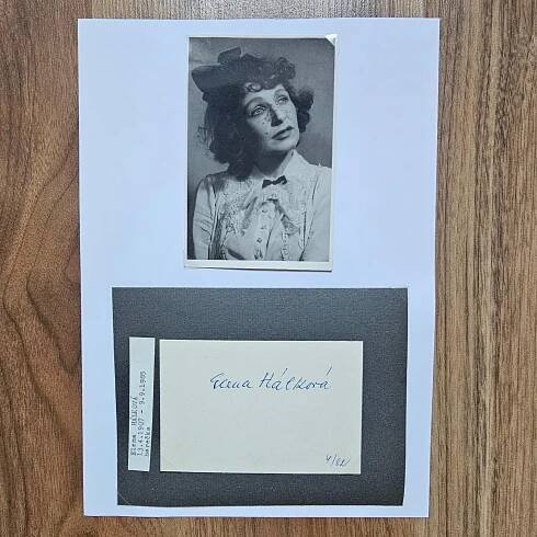 271. ELENA HÁLKOVÁ, HEREČKA (*1907 †1985) ZEZ. PODP. FOTKA + PODPIS - Ostatní sběratelské předměty