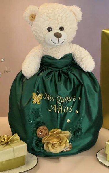 kc-391 quinceanera teddy bear hunter green