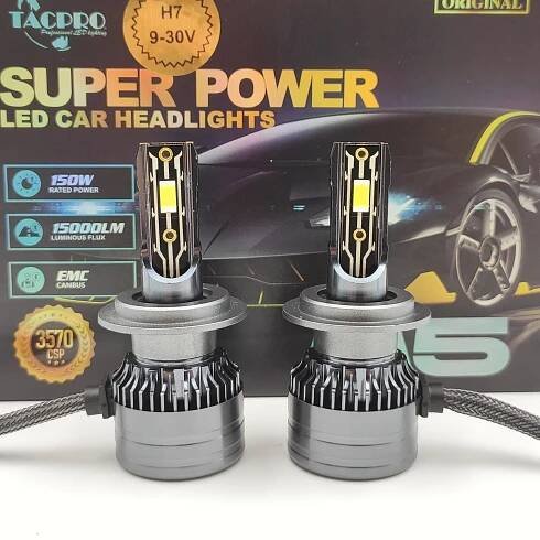 LED A5 autožárovka H7 6000K 15000lm 2x75W, sada 2ks