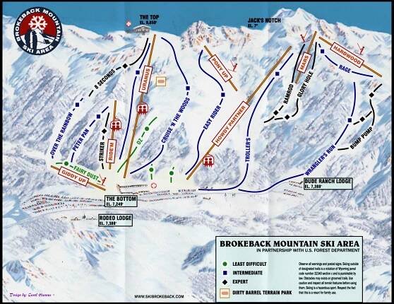Brokeback Mountain Ski Area - Trail map