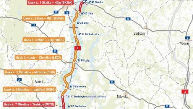 Poslanci schválili smlouvu pro D4 mezi Příbramí a Pískem. Chybí 32 kilometrů