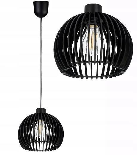 Závěsná lampa závěsný stropní lustr LOFT stínidlo koule 36 Dřevo na 1x E27
