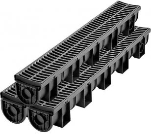 VEVOR Trench Drain System, Channel Drain with Plastic Grate, Trench ...