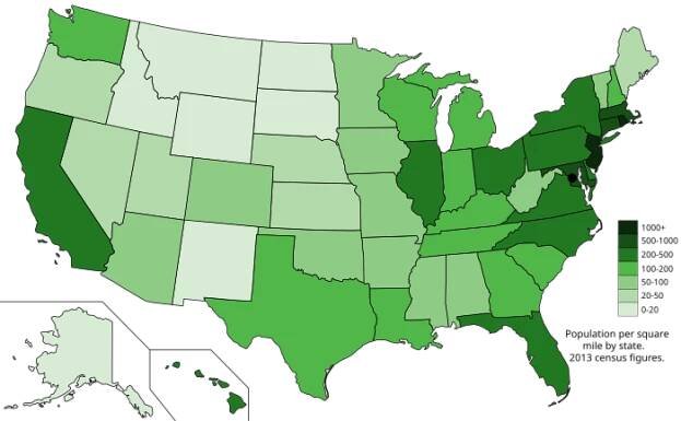 Seznam států USA podle hustoty zalidnění – Wikipedie