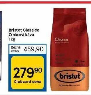 Tesco Bristot classico zrnková káva nabídka