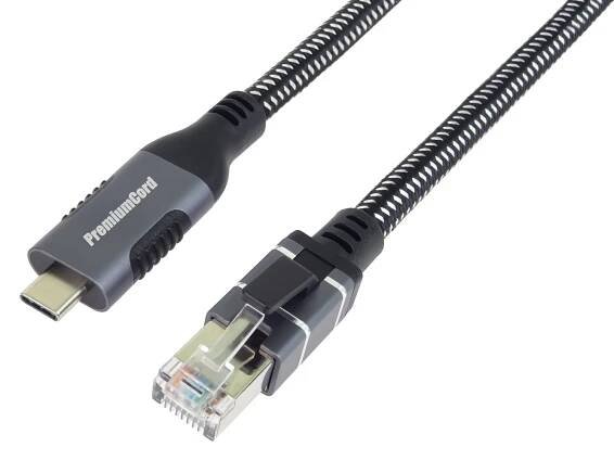 PremiumCord Ethernetový kabel USB-C na LAN RJ45 2 m