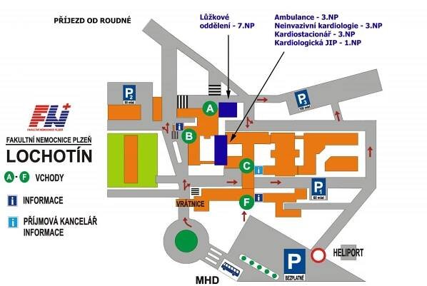Jak se k nám dostanete | Kardiologická klinika