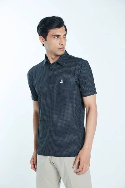 MENS POLO FLECK - BLACK | Athletic Drive