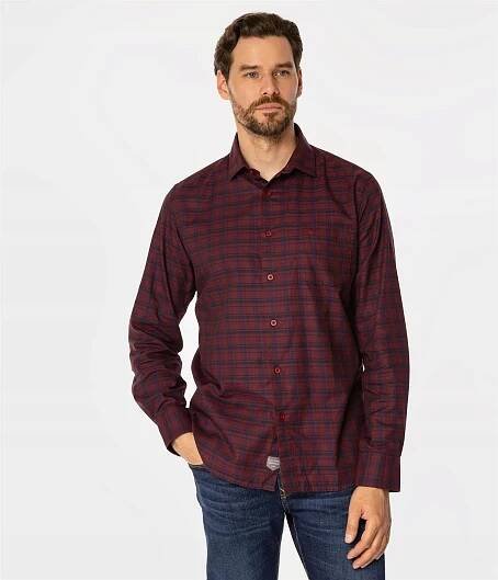 LEE COOPER Pánská košile WINDSOR 18KZ DARK RED L