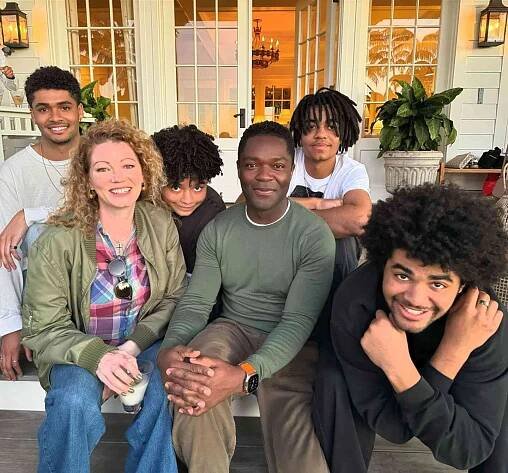 David and Jessica Oyelowo with their children.