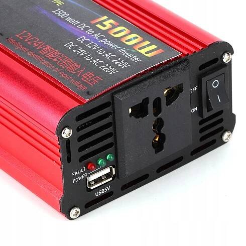 GENERÁTOR INVERTOROVÝ MĚNIČ NAPĚTÍ AUTOMOBILOVÁ 1500W 12/24V TO 220V SINUS Stav balení originální