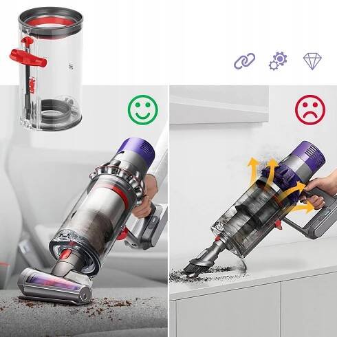 NÁDOBA NA PRACH PRO DYSON V11 V15 SV14 SV15 SV22 S PÁKOU Hlavní barva bezbarvý