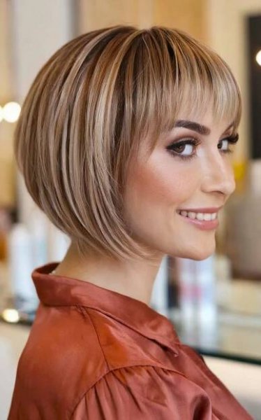 Babylights Angled Bob with Bangs for women with a sleek style