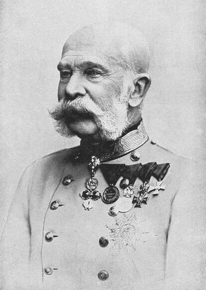 Historický snímek 'Jeho Veličenstvo císař a král František Josef I., Nejvyšší velitel armády Rakousko-uherské.' - Bejvávalo.cz