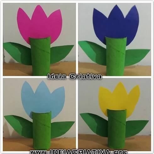 Atividade Reciclagem Flor de Rolo de Papel | Crafts, Paper roll crafts, Flower crafts